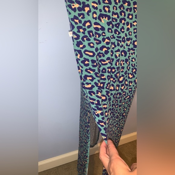 Posh Peanut Teal and Pink Leopard Maxi bamboo night gown pajama size XL - Picture 5 of 7